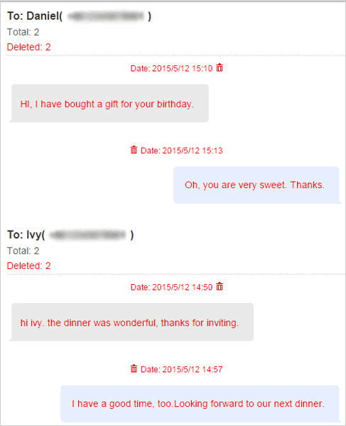 view the recovered sms on computer