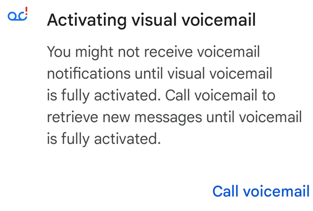visual voicemail not working on android