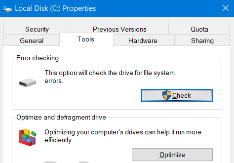 try the windows error checking tool