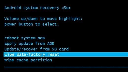 factory reset android to fix android stuck on start screen