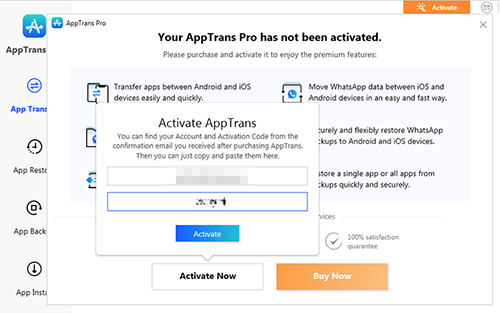 how to use apptrans