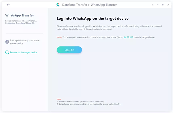 how to use tenorshare icarefone whatsapp transfer