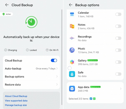 backup huawei whatsapp via huawei mobile cloud