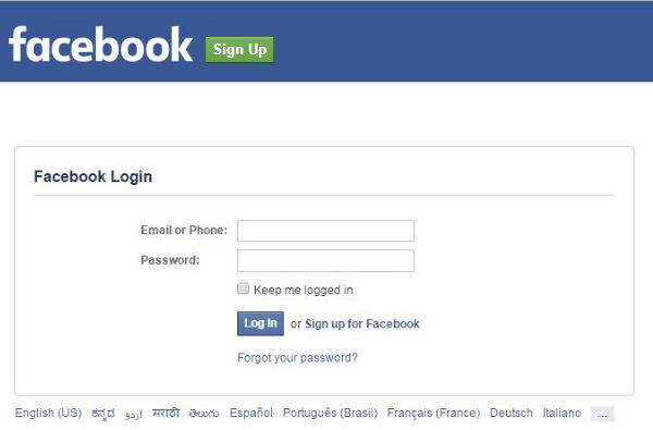 sign in facebook account