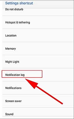 choose notification log