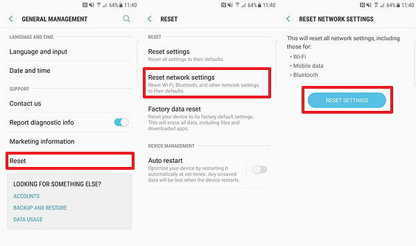 reset network settings