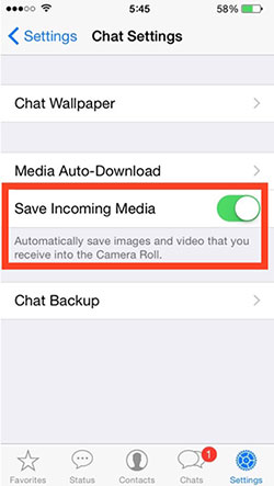 save incoming media on whatsapp