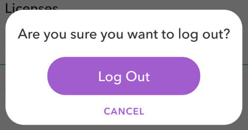 log out of snapchat