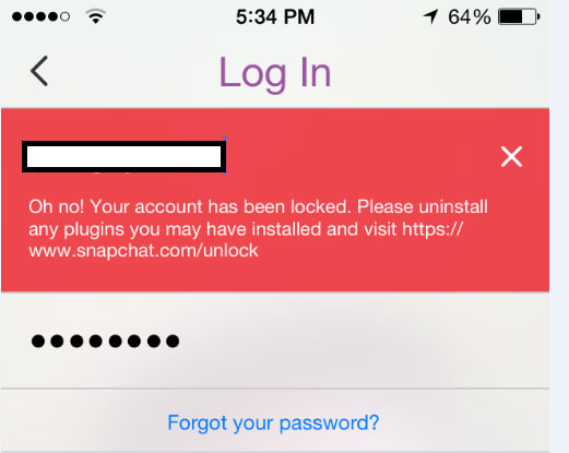 unlock snapchat account