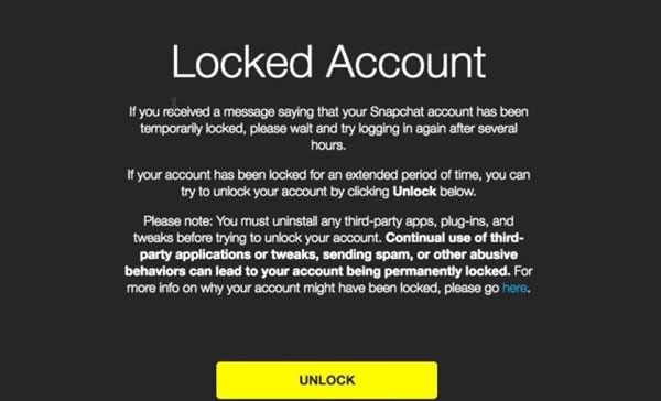 unlock snapchat account