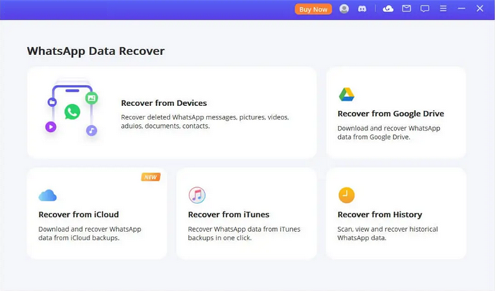 the recover whatsapp fro1m device option