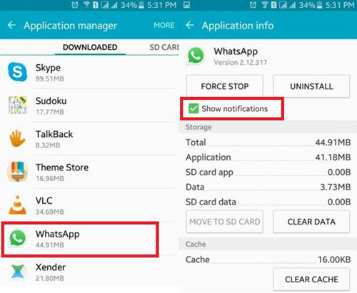 show whatsapp notifications