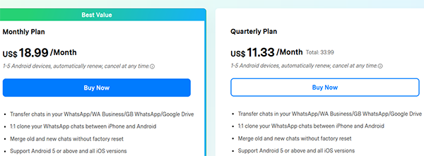 wondershare mutsapper pricing
