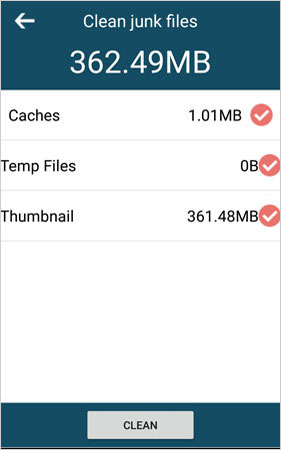 how to clear temp files on android with assistant for android app