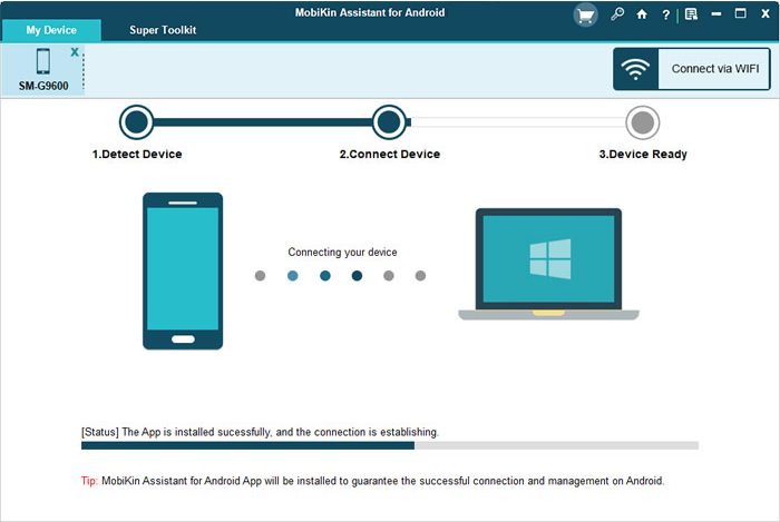 connect samsung phone to pc via assistant for android