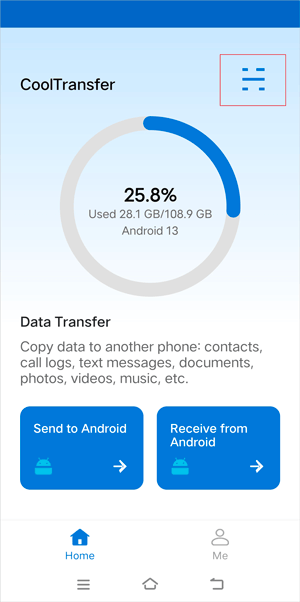 connect via cooltransfer app