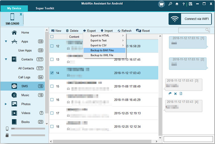 how to view android text messages on computer via mobikin