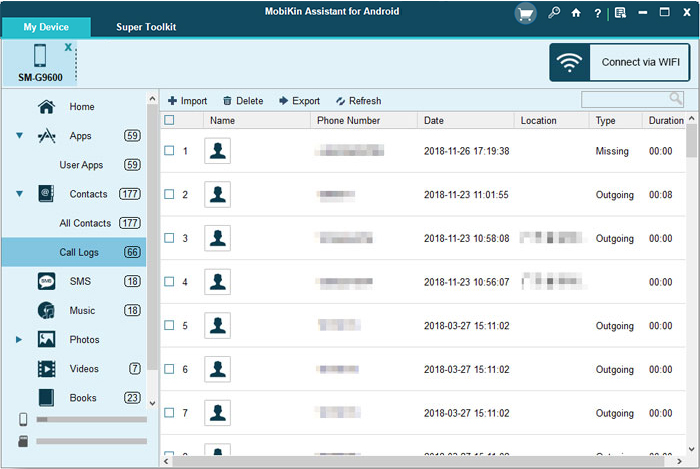 import call logs