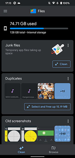 delete whatsapp media files from files by google