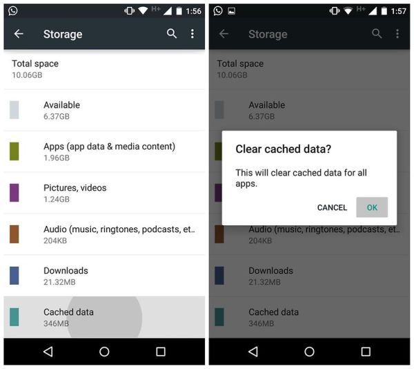 how to delete junk files on android from system settings