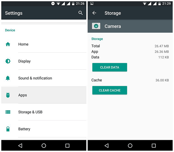 tell from clearing cache and clearing data