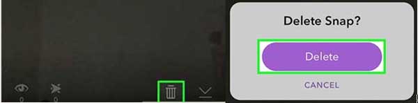confirm to delete a snap with pictures on snapchat