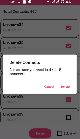 iqoo contacts eraser like delete all contacts