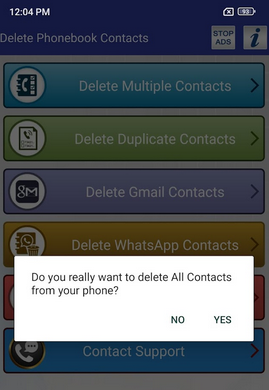 iqoo contacts eraser like delete all phonebook contacts