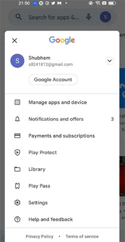 how to find app files on android with google play