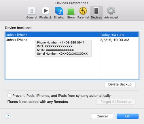 how to delete itunes backups