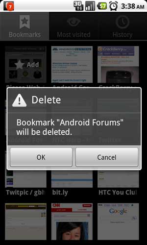 delete bookmark on android