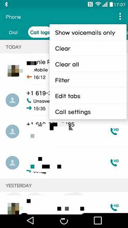 delete phone calls on lg