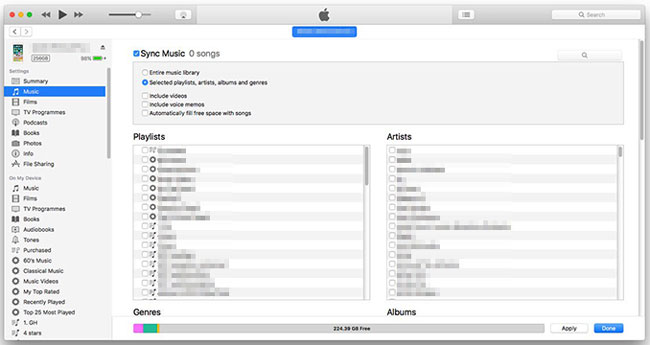 remove music from iphone but not itunes via itunes