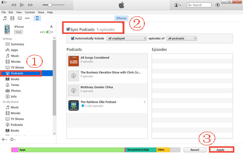 delete podcasts from iphone