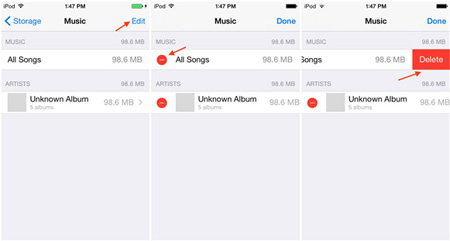 delete music from iphone