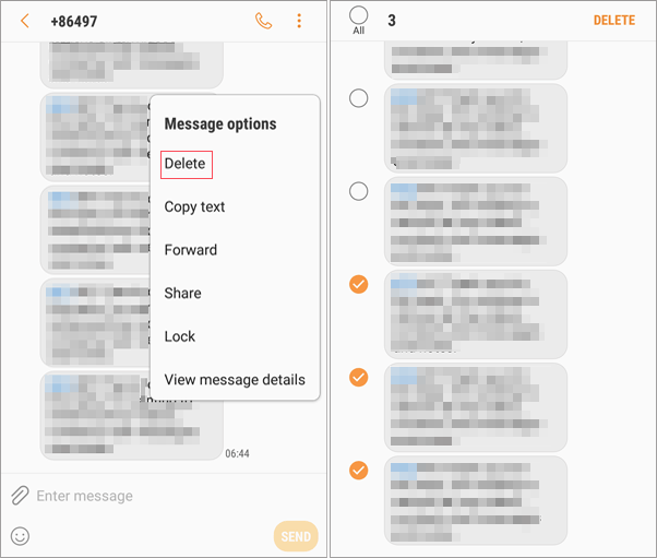 how to delete messages on samsung phone from messages app