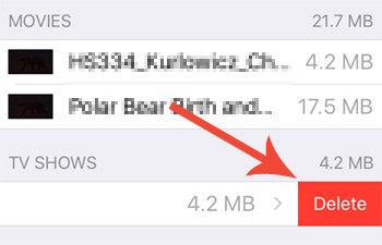 remove tv shows from iphone