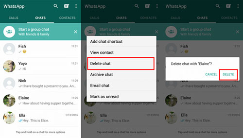 Chat dwhatsup delete WhatsApp chat