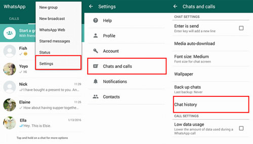 remove all whatsapp chats