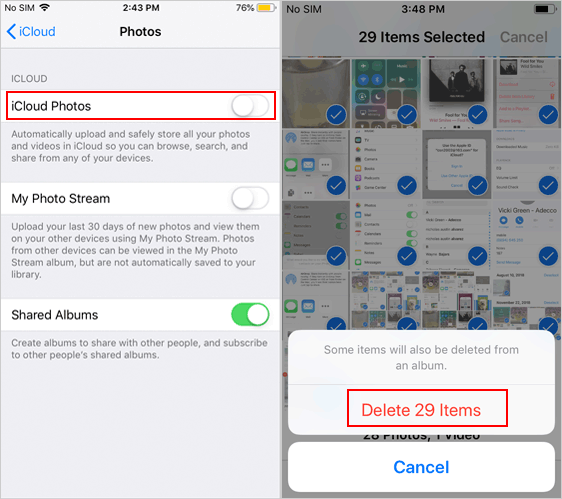 Turn off iCloud Photos to Delete Photos from iPhone but Not iCloud
