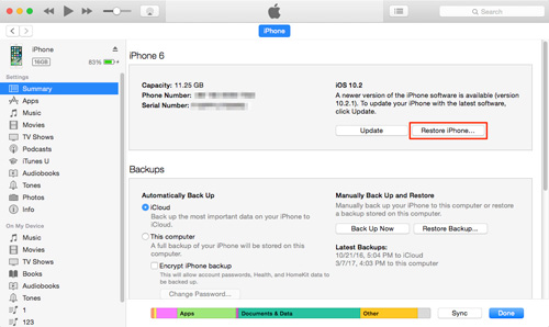 how to unlock an iphone without knowing the password with itunes