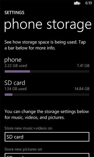 how to check the android phone storage