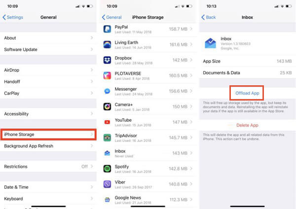 check iphone storage space to fix move to ios stuck preparing