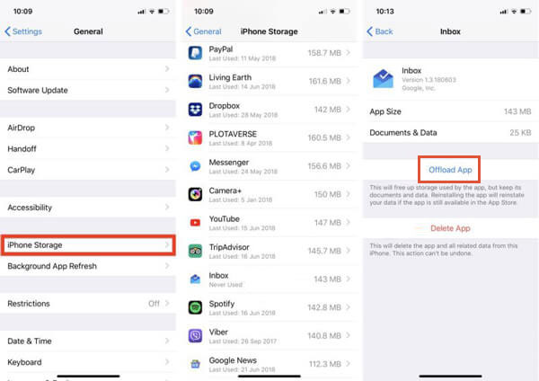 remove files from iphone via settings