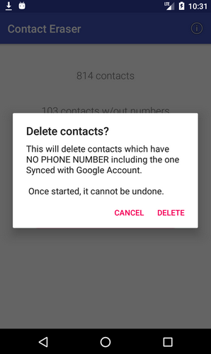 google pixel contacts eraser like one click erase all contacts