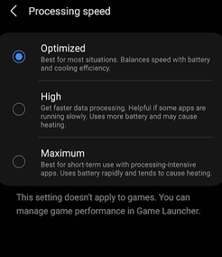 change processing speed