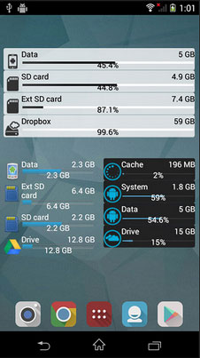 android space manager like storage widget