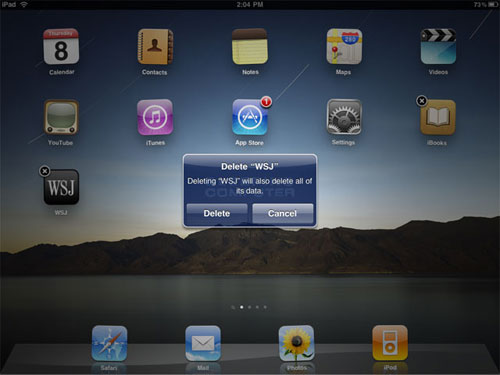 delete ipad apps to fix ipad white screen of death