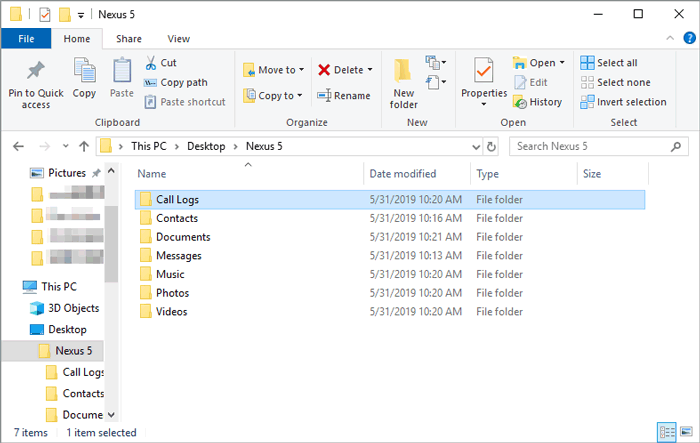 create folders respectively