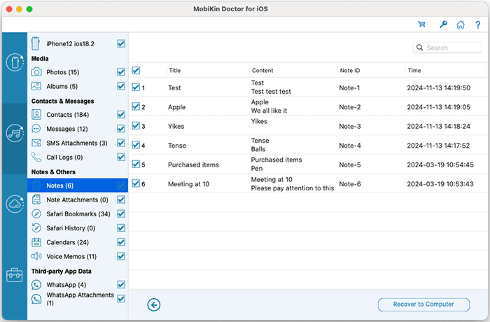 recover notes from itunes backup